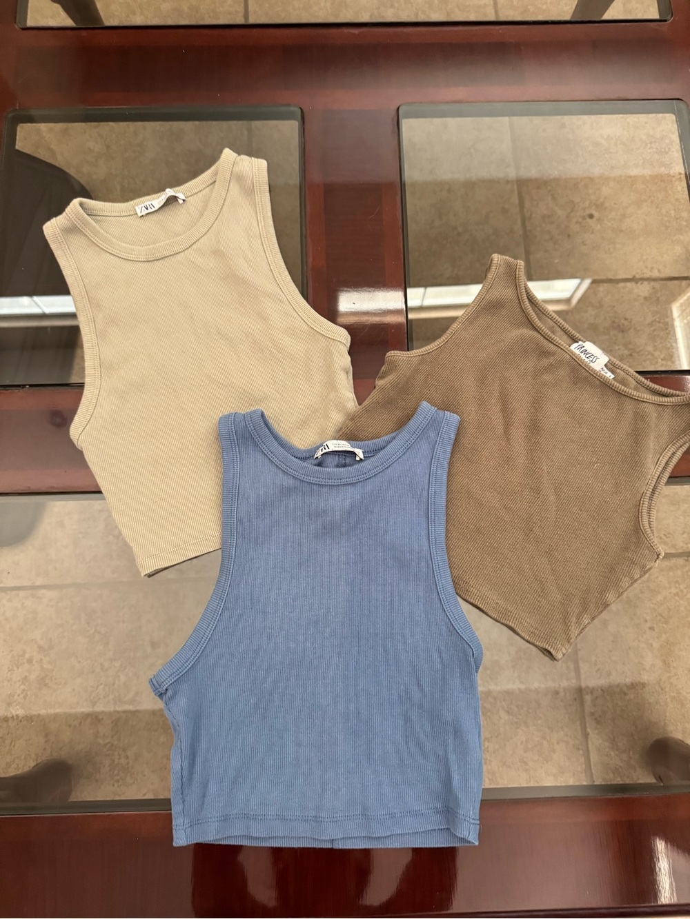 BUNDLE Tank Top - Blue, Beige, Brown